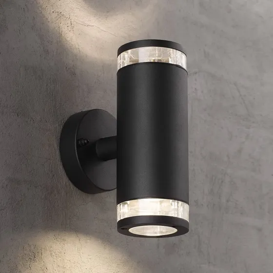 Nordlux Birk Double Lampa Ogrodowa Czarna - Dwupunktowa