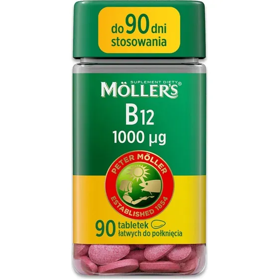 Möller's B12 1000 µg suplement diety, 90 tabletek