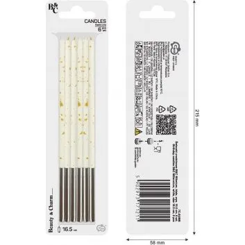 Milenium Biae Nakrapiane wieczki Urodzinowe 16,5 cm (6 szt.)