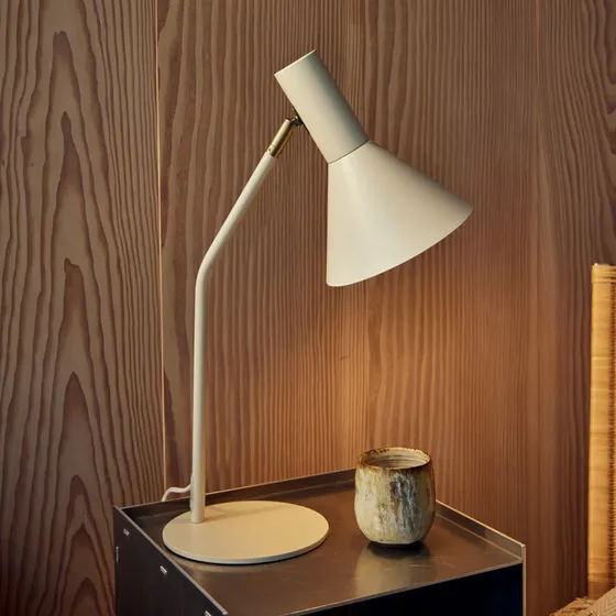 FRANDSEN Lyss Lampa stołowa beżowa, stalowa, 50 cm, E27