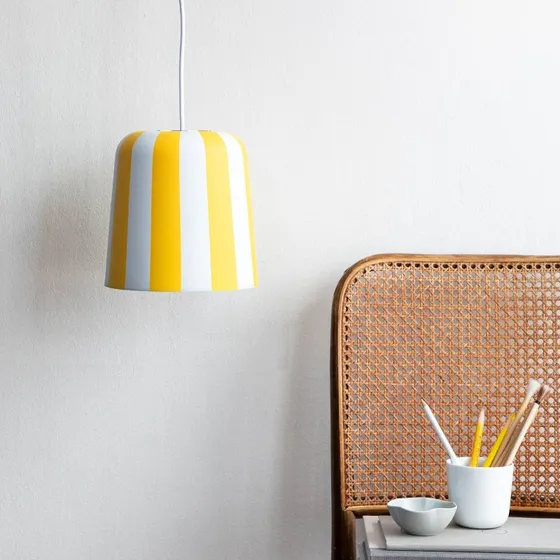 Dyberg Larsen Gry Lampa Wisząca Żółto-Biała Ø 20 cm