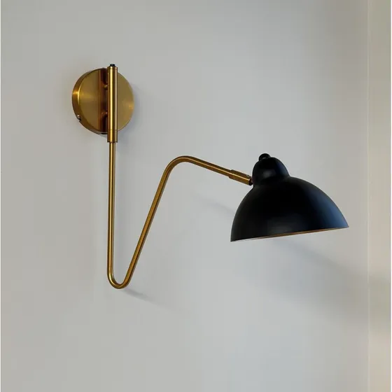 Dyberg Larsen Futura Lampa Ścienna Black/Brass