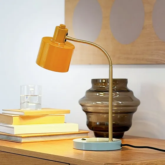 Dyberg Larsen Ocean Flex Lampa stołowa, curry/turkusowa, 45 cm