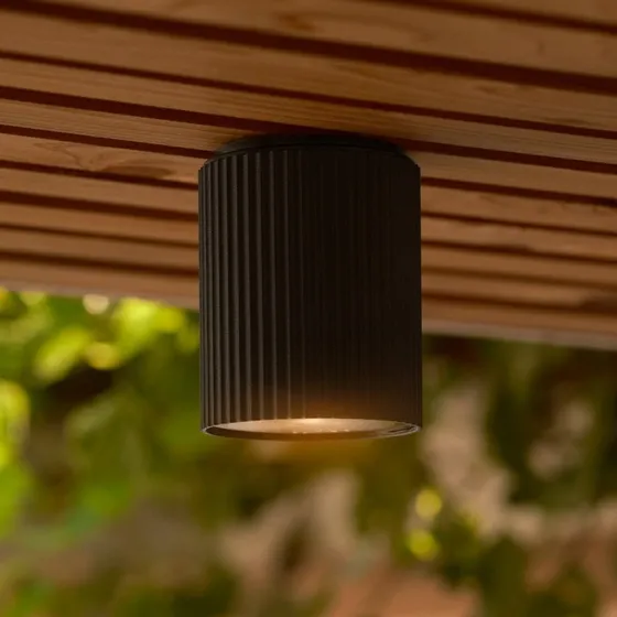 Nordlux Kyklop Ripple Lampa sufitowa zewnętrzna, czarna