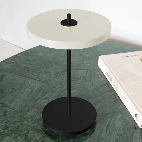 UMAGE Asteria Move Lampa Stołowa LED Perłowy Biały/Czarny 31cm