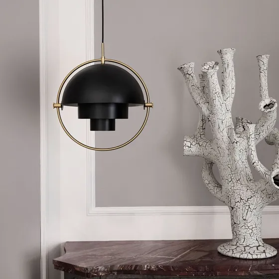 Lampa wisząca Gubi Lite Multi-Lite, Ø 36 cm, mosiądz/czarny