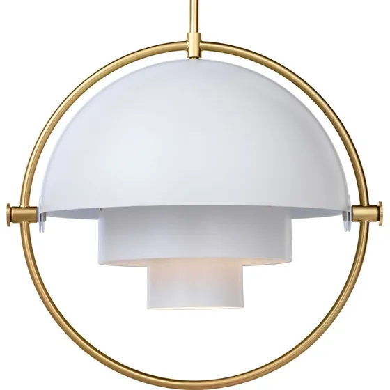 Gubi Lite Multi-Lite Lampa Wisząca Ø 36 cm, Mosiądz/Biała