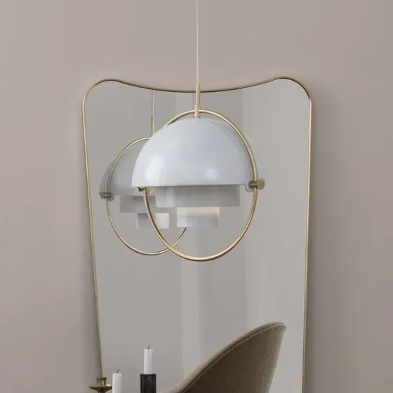 Gubi Multi-Lite żyrandol, Ø 27 cm, mosiądz/biały