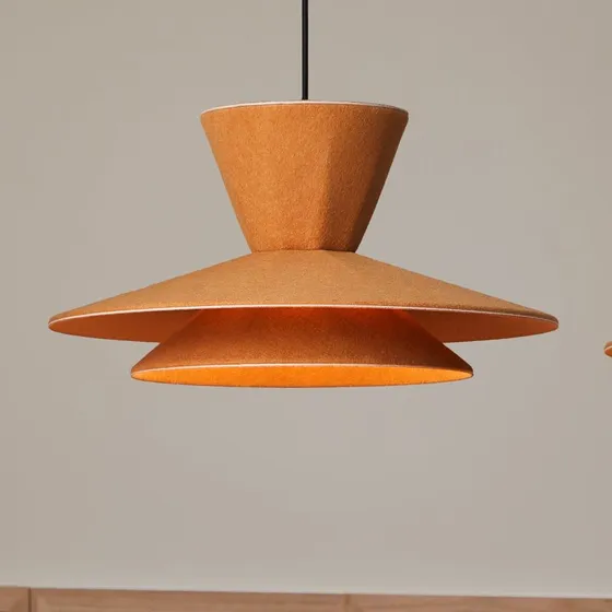 Lampa wisząca Morphic Yellow Loom Design – żyrandol LED z filcu