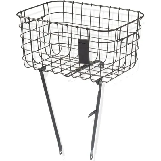 Basil Robin kosz przedni na oś 26–28" stal matt black + zestaw montażowy