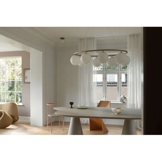Nuura Liila 1 Kinkiet/Lampa sufitowa, Ø 14 cm, złoty/opalowy, IP44