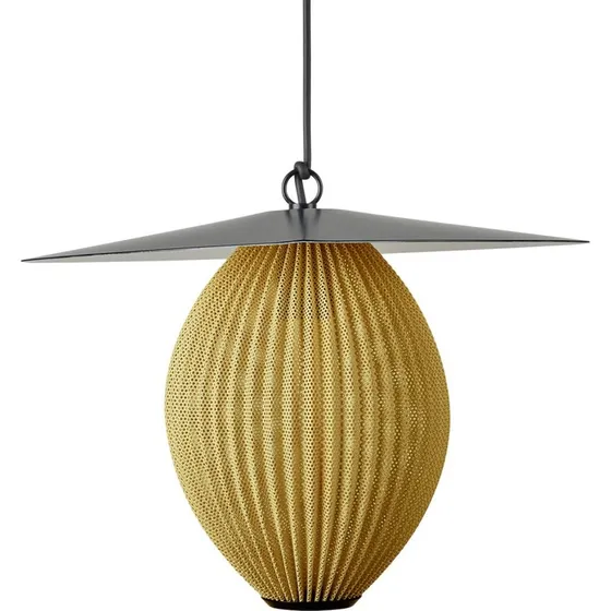 Gubi Lampa wisząca zewnętrzna Satellite, 45x27 cm, czarna/złoto