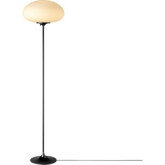Gubi Lampa podłogowa Stemlite, czarno-chromowana, 150 cm, ściemniana
