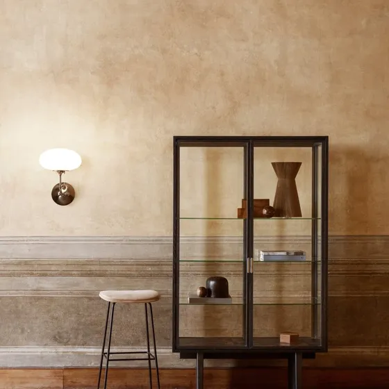 Gubi Stemlite Lampa ścienna czarno-chromowana, 32 cm
