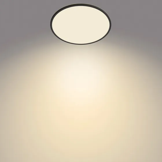 Philips SuperSlim Lampa sufitowa czarna Ø 42 cm 2700K