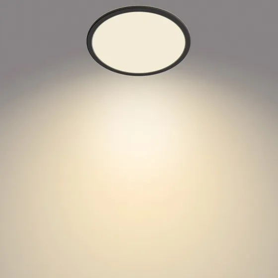 Philips Lampa sufitowa LED SuperSlim czarna Ø 24,5 cm IP44
