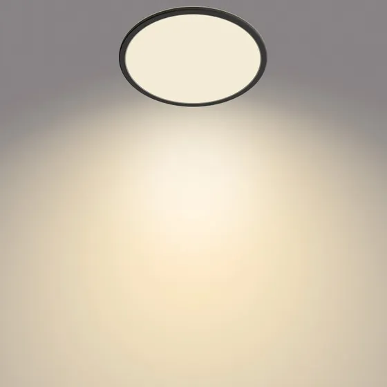 Lampa sufitowa LED Philips SuperSlim czarna, Ø 29,5 cm, IP44