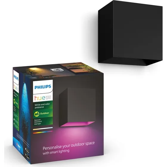Philips Hue Resonate Kinkiet zewnętrzny LED RGBW, czarny, IP44