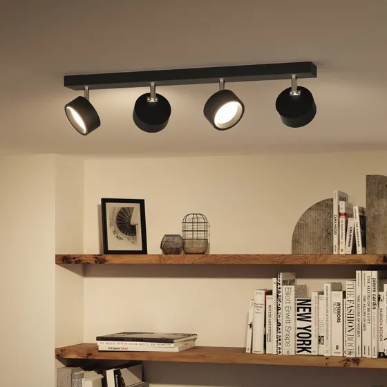 Philips Bracia reflektor sufitowy LED 4-punktowy, czarny