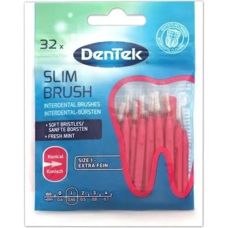 Dentek Slim Brush Szczoteczki Interdentalne 0,45mm 32 szt.
