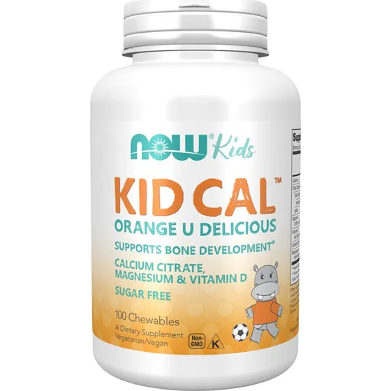 NOW Kid Cal Chewables, 100 tabletek do żucia, wapń, magnez, witamina D