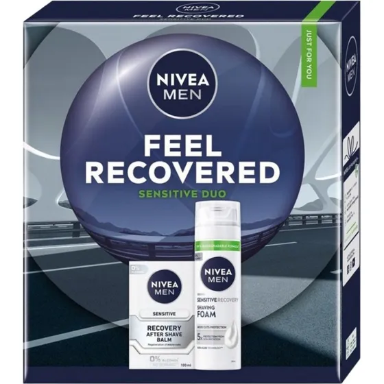 Nivea Men Feel Recovered zestaw: pianka 200ml + balsam 100ml