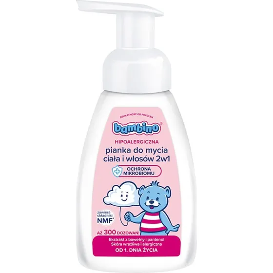 Bambino Hipoalergiczna pianka do mycia ciała i włosów 2w1 250ml