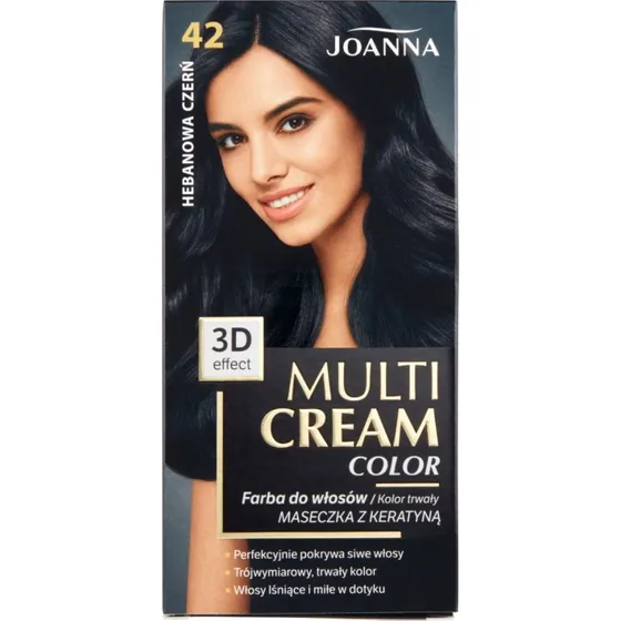 Joanna Multi Cream Color farba do włosów 42 Hebanowa Czerń