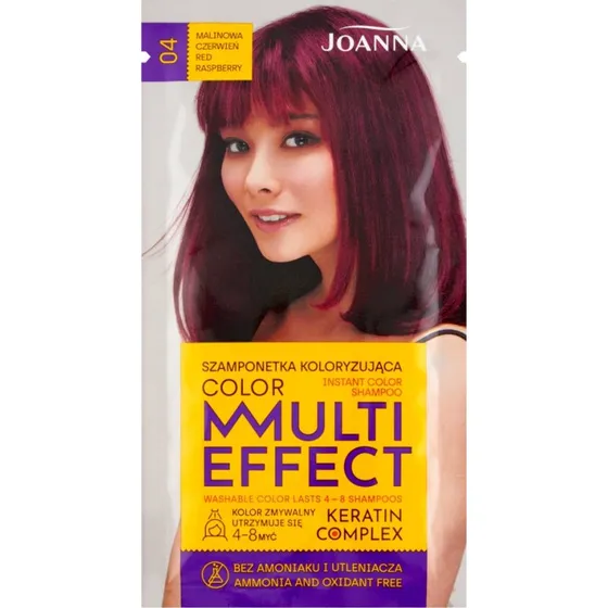 Joanna Multi Effect Color szamponetka koloryzująca 04 Malinowa Czerwień 35g