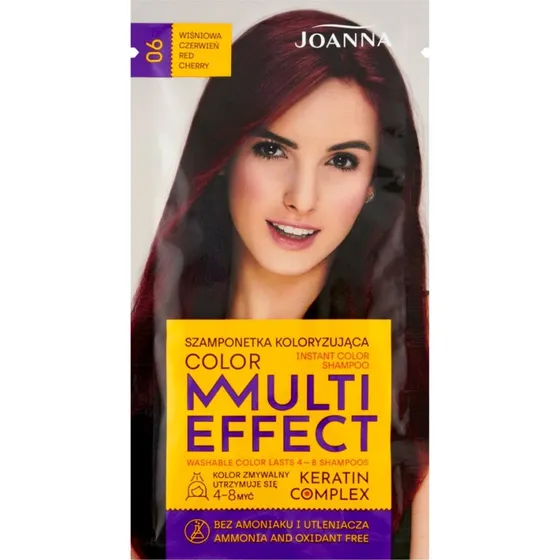 Joanna Multi Effect Color szamponetka koloryzująca 06 Wiśniowa Czerwień 35g