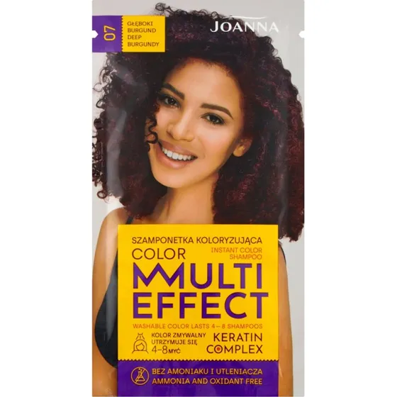 Joanna Multi Effect Color szamponetka koloryzująca 07 Głęboki Burgund 35g