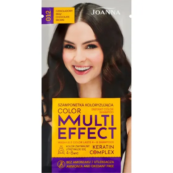 Joanna Multi Effect Color 012 Czekoladowy Brąz szamponetka 35g