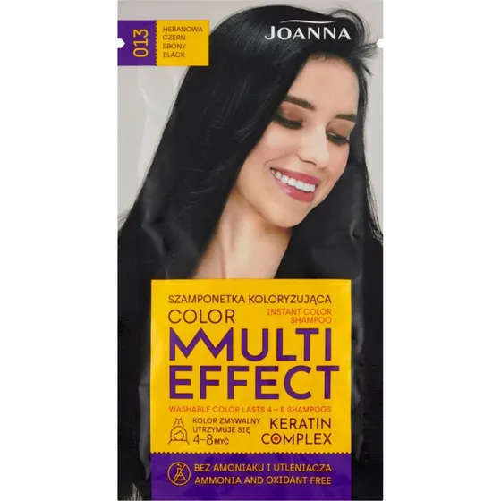 Joanna Multi Effect Color szamponetka koloryzująca 013 Hebanowa Czerń 35g