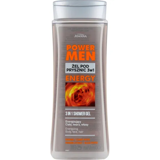 Joanna Power Men Energy żel pod prysznic 3w1 czarny pieprz i guarana 300ml