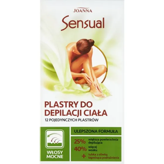 Joanna Sensual plastry do depilacji włosy mocne + oliwka 10ml
