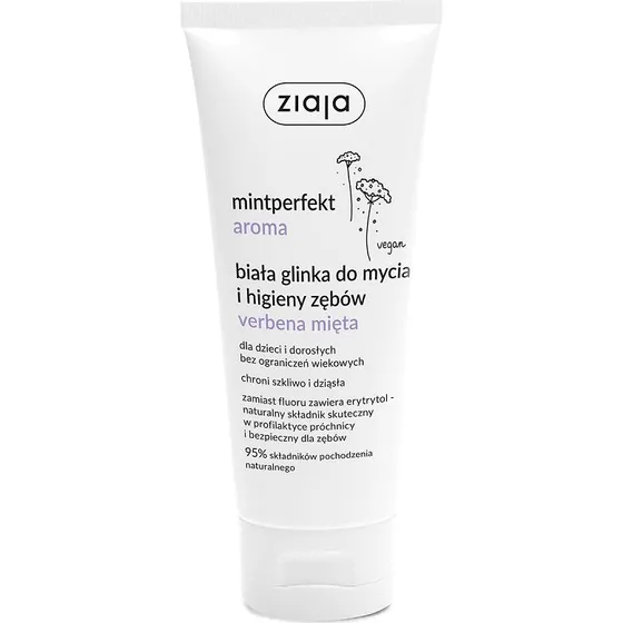 Ziaja Mintperfekt Aroma biała glinka do mycia zębów Verbena Mięta 100ml