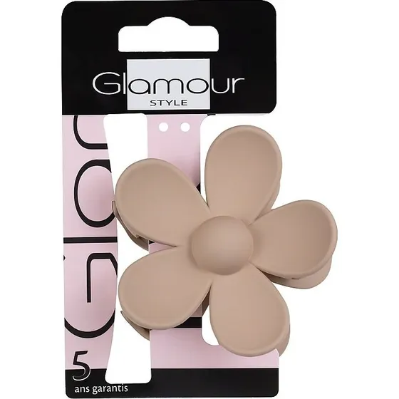 Glamour Klamra do włosów w kształcie kwiatka, Beżowa