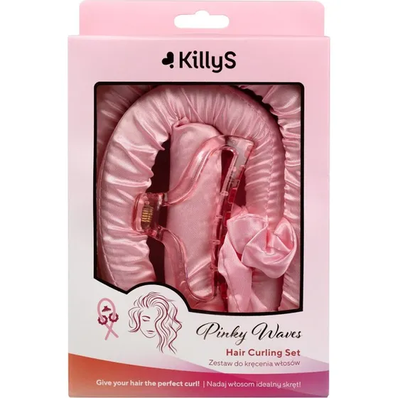 KillyS Pinky Waves wałek do kręcenia włosów ze scrunchie i klamrą