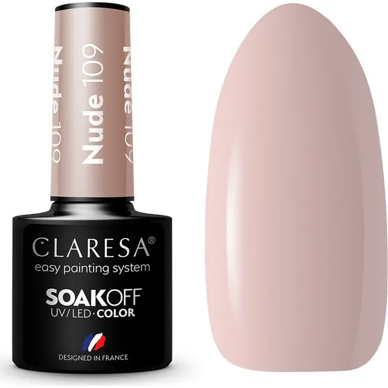 Claresa Soak Off UV/LED Nude lakier hybrydowy 109, 5g