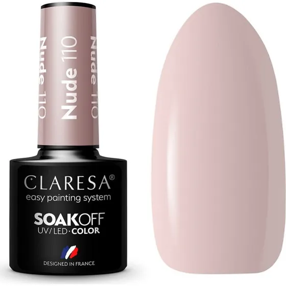 Claresa Soak Off UV/LED Nude 110 lakier hybrydowy 5g