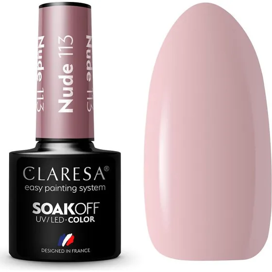 Claresa Soak Off UV/LED Nude 113 lakier hybrydowy 5g