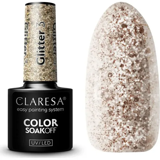 Claresa Color Soak Off UV/LED Glitter lakier hybrydowy 5g