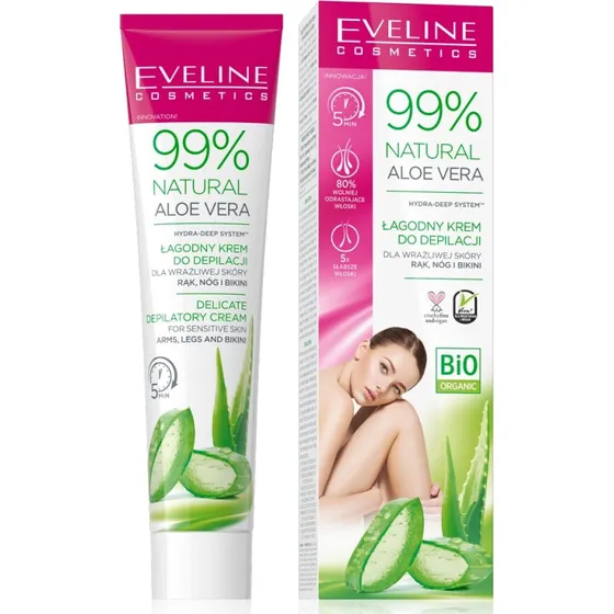 Eveline Cosmetics 99% Natural Aloe Vera krem do depilacji 125ml