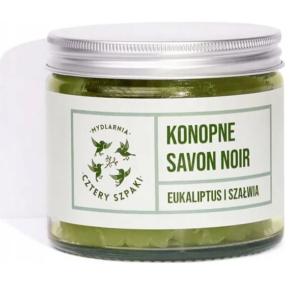 Mydlarnia Cztery Szpaki Konopne Savon Noir Eukaliptus i Szałwia 250g