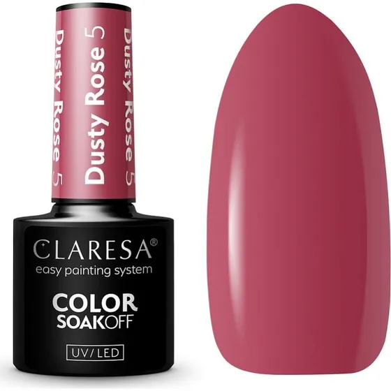 Claresa Soak Off UV/LED Dusty Rose lakier hybrydowy 5g