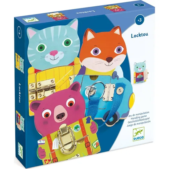 Djeco Locktou Drewniane Zwierzątka Manualne Zabawka