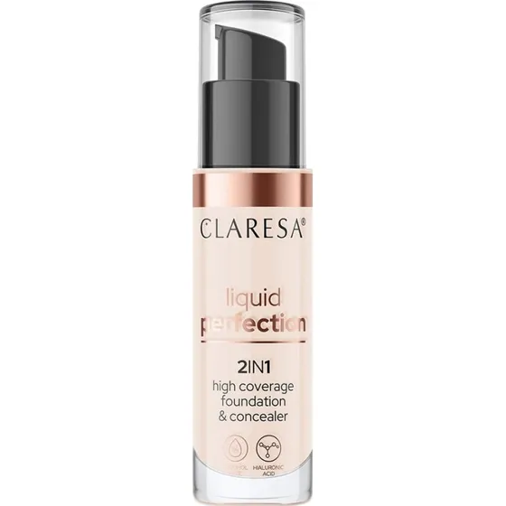 Claresa Liquid Perfection 2w1 Korektor i Podkład 102 Warm Medium 34g