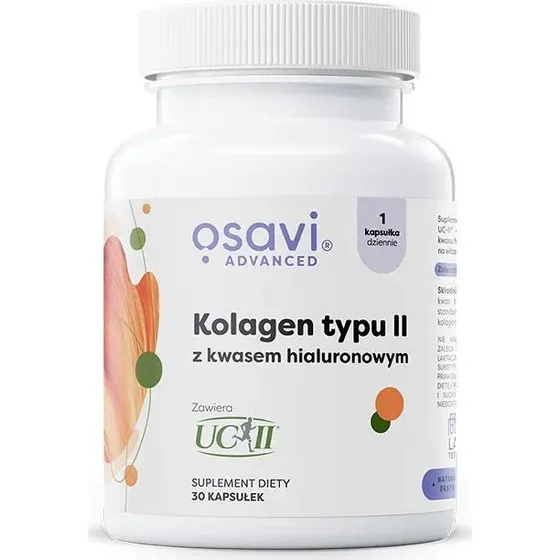 Osavi Kolagen typu II z kwasem hialuronowym i witaminą C, 30 kaps.
