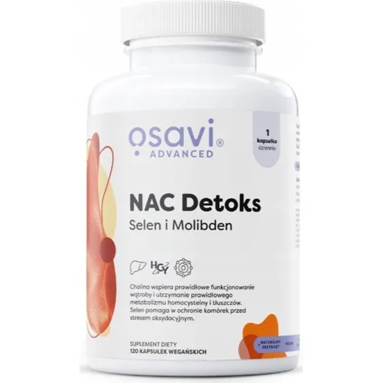 Osavi NAC Detoks Selen i Molibden, 120 kapsułek
