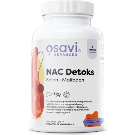 Osavi NAC Detoks Selen i Molibden, 60 kapsułek